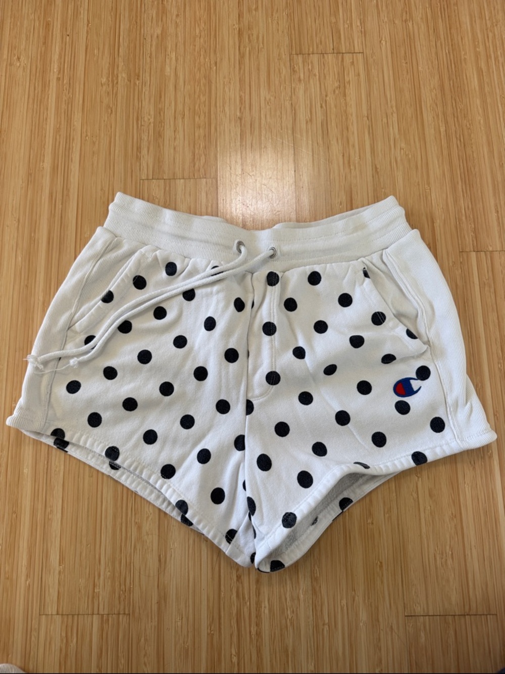 Champion White Polka Dot Cotton Women's Sweat Shorts